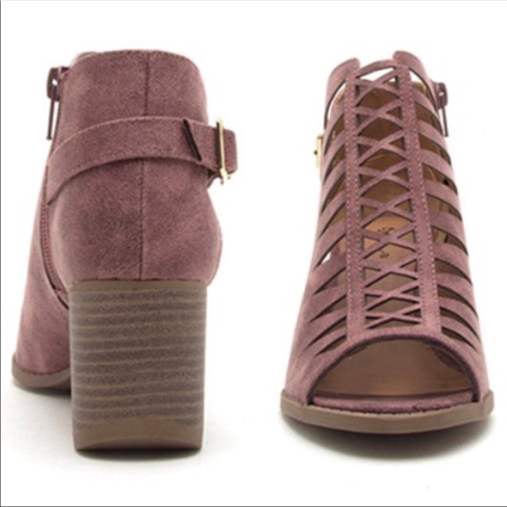LAST PAIR--Addison Rose Peep Toe Booties - Picture 3 of 4